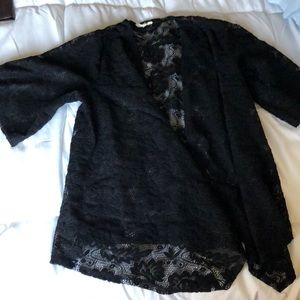 Black embroidered Duster